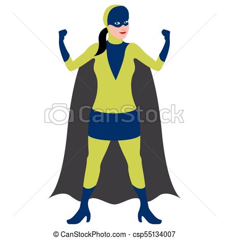 450x470 Isolated Superwoman Cartoon Character. Vector Illustration