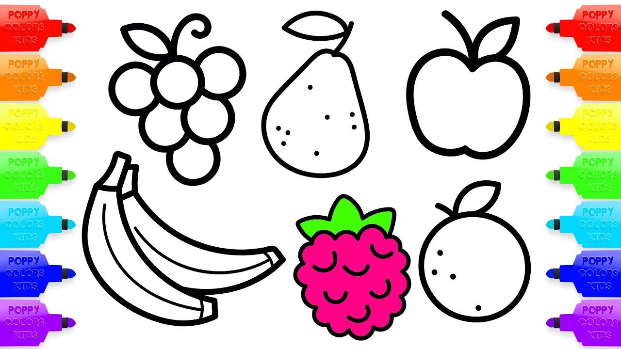1280x720 Raspberry Coloring Page