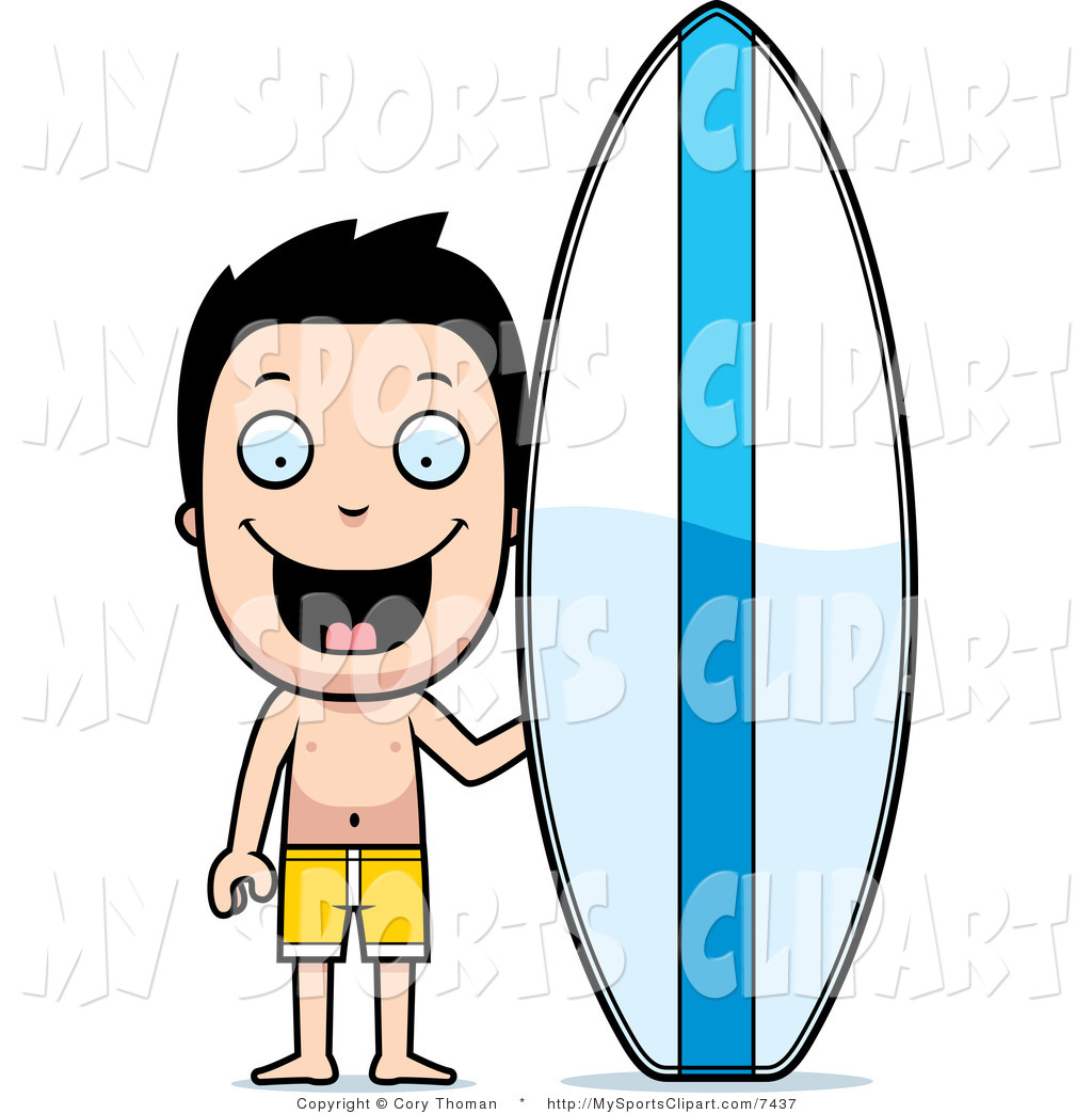 1024x1044 Sports Clip Art Of A Boy By A Surfboard By Cory Thoman