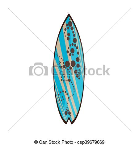 450x470 Isolated Surfboard On White Background, Vector Illustration Clip