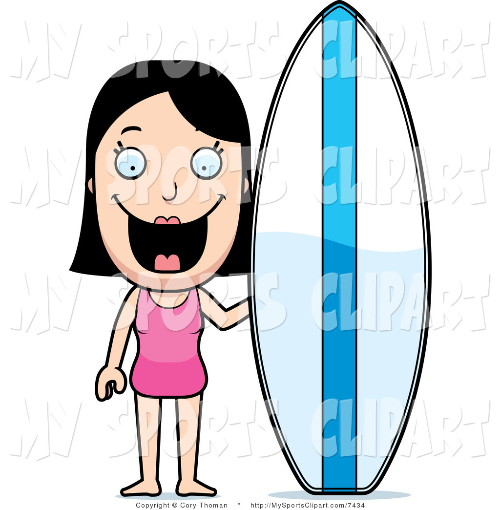 1024x1044 Sports Clip Art Of A Woman With A Surfboard By Cory Thoman