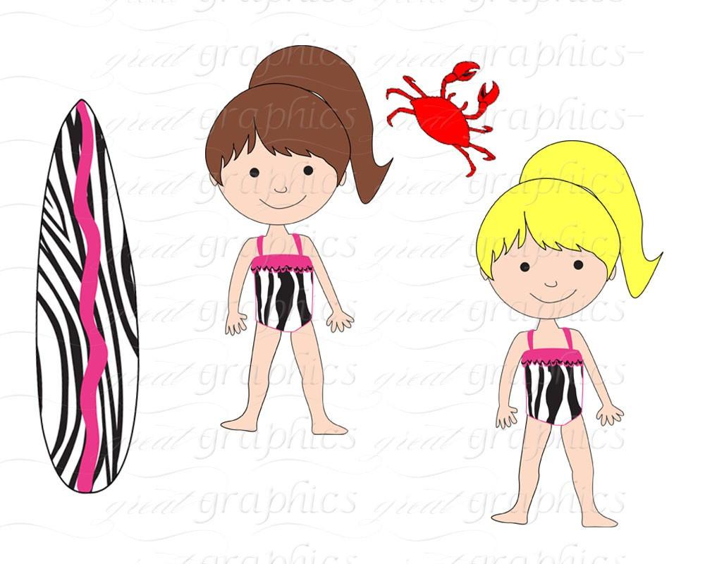 1000x800 Surfer Girl Digital Clip Art Surfboard Clipart Palm Tree Digital