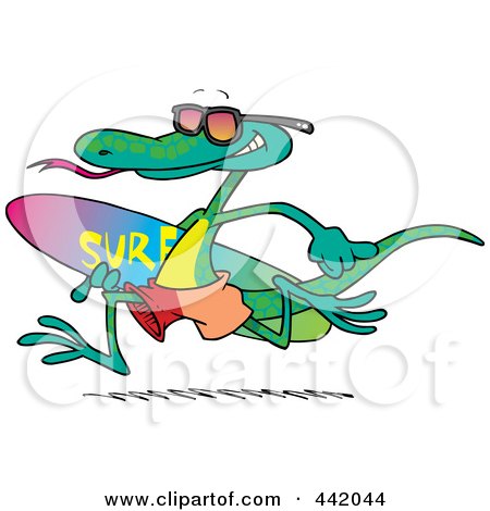 450x470 Royalty Free (Rf) Clip Art Illustration Of A Cartoon Surfing