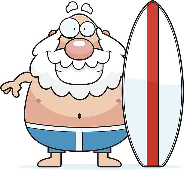 612x565 Clipart Old Man Surfing
