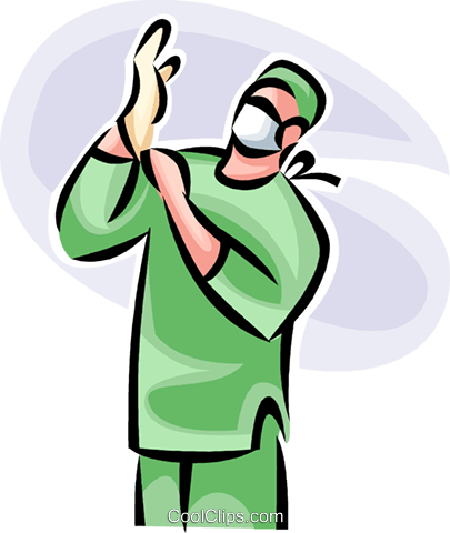 405x480 Doctor Getting Ready For Surgery Royalty Free Vector Clip Art