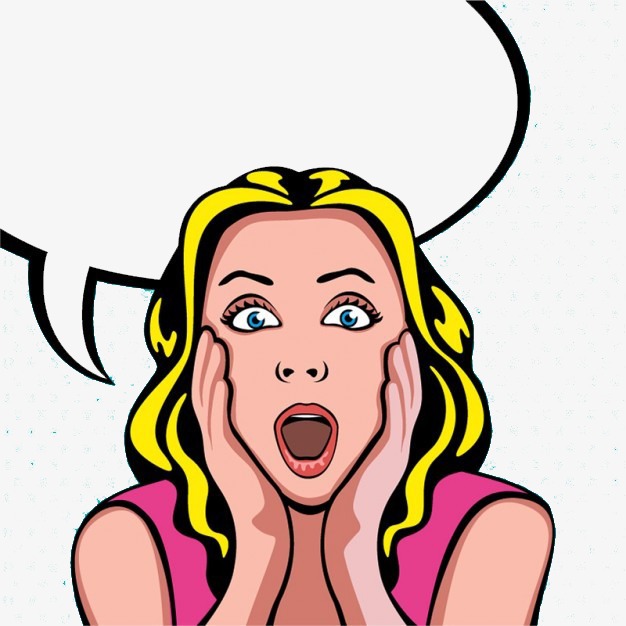 626x626 Surprised Woman, Cartoon, Hand Painted, Surprise Png Image