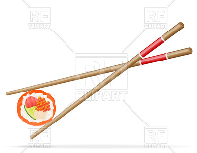 400x311 Sushi And Chopsticks Royalty Free Vector Clip Art Image
