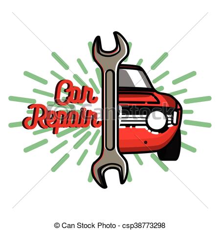 450x470 Color Vintage Car Repair Emblem. Service Off Road Suv Car, Eps