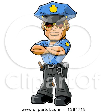 450x470 Clipart Illustration Of A Tough Male Police Officer In A Blue