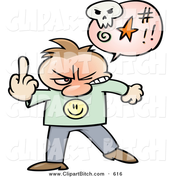 600x620 Clip Vector Cartoon Art Of An Angry Cartoon Guy Swearing