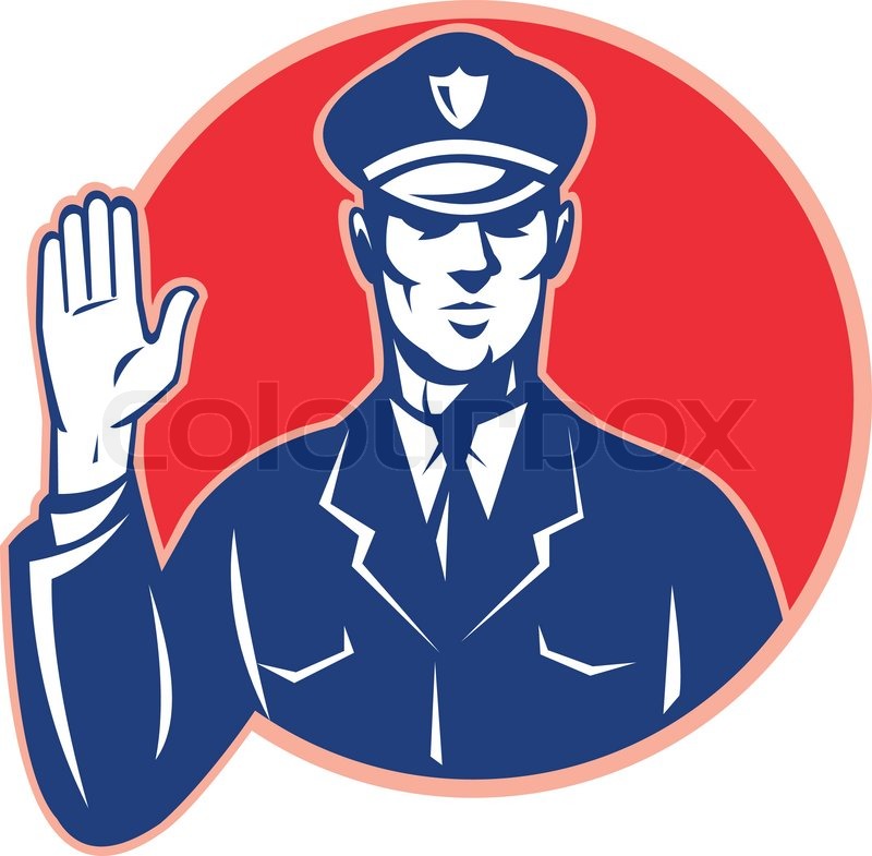 800x785 Police Officer Policeman Stop Hand Stock Vector Colourbox