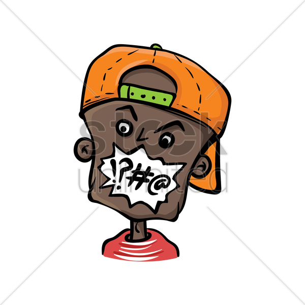 600x600 Boy With Cap Swearing Vector Image