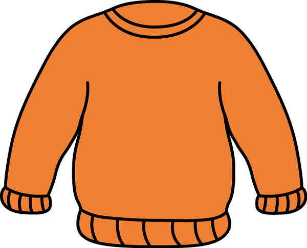 600x486 Orange Sweater Clip Art