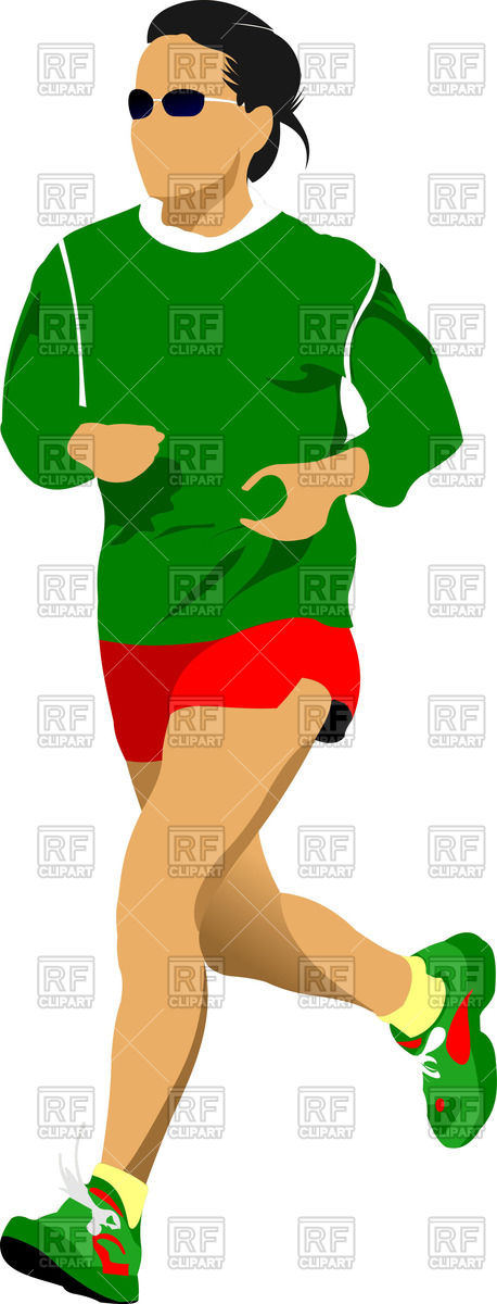 458x1200 Running Man In A Sweater Royalty Free Vector Clip Art Image