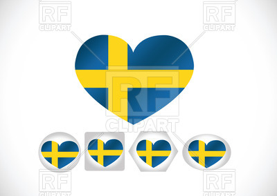 400x284 Heart Shaped Flag Of Sweden Royalty Free Vector Clip Art Image
