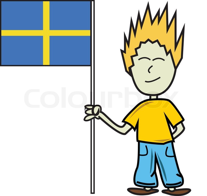 800x759 Swedish Boy Holding A Flag, Flag Of Sweden On A Pole, Boy Holding