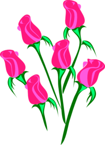 216x297 Six Pink Roses Clip Art