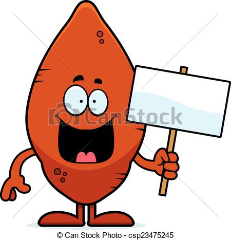 450x467 Cartoon Sweet Potato Sign. A Cartoon Illustration Of A Sweet