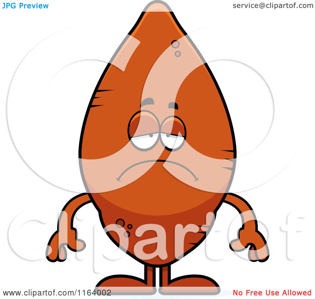1080x1024 Cartoon Of A Depressed Sweet Potato Mascot