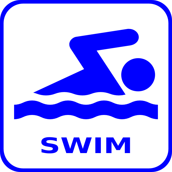 600x600 Blue Swim Icon Clip Art