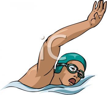 350x310 Simple Clip Art Swimmer Male