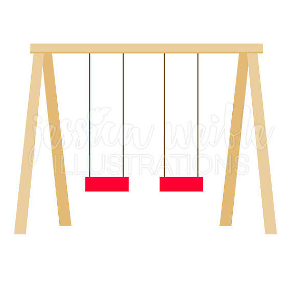 570x570 Swing Set Cute Digital Clipart Playground Clip Art Play