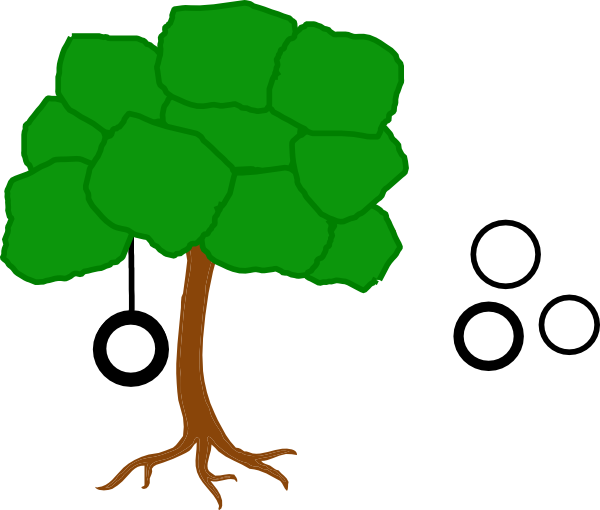 600x510 Tree Solid Color With Tire Swing Clip Art