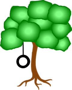 240x299 Tree With Swing Further Away Clip Art
