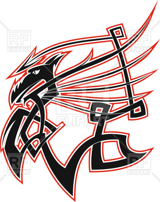 316x400 Celtic Dragon With Swing Wings Royalty Free Vector Clip Art Image