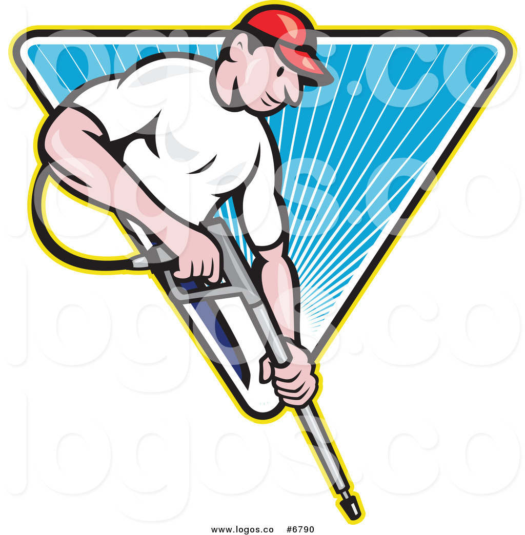 1024x1044 Royalty Free Clip Art Vector Logo Of A Pressure Washer Worker Over