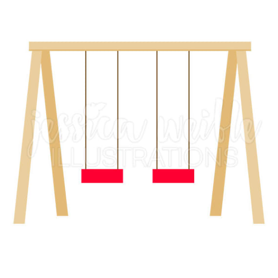 570x570 Swing Set Cute Digital Clipart Playground Clip Art Play