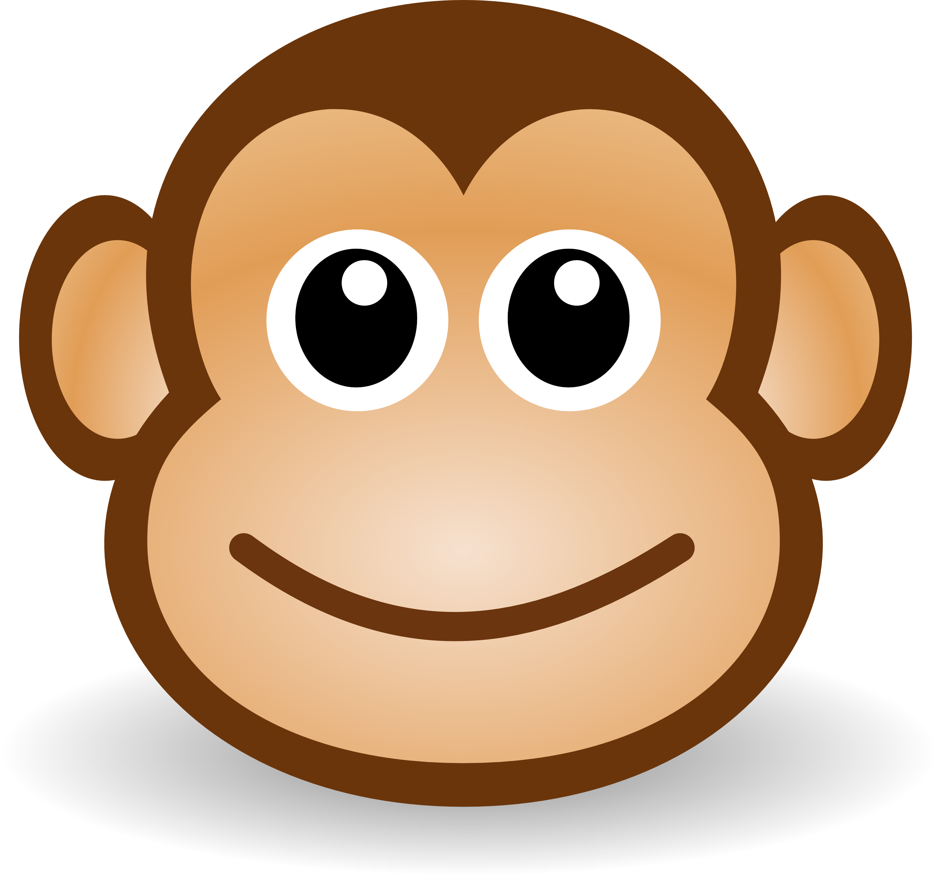 3200x2990 Free Cute Cartoon Monkey Clipart Illustration