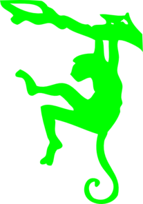 207x296 Green Monkey Swing Clip Art