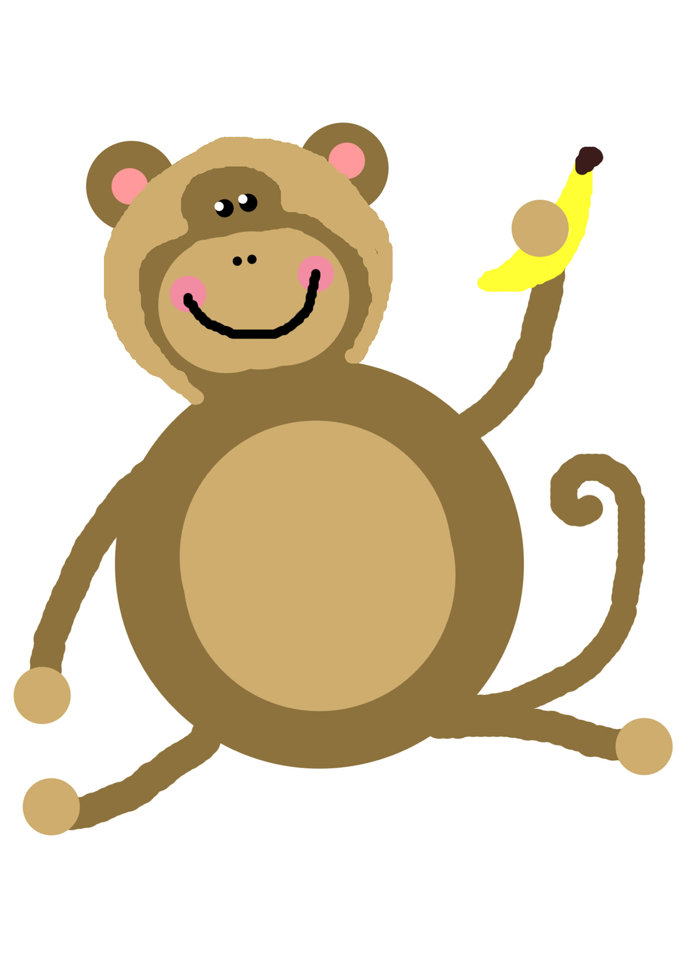 1371x1920 Monkey Clip Art Free Stock Photo