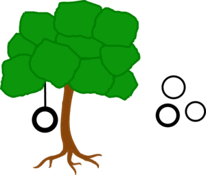 300x255 Tree Solid Color With Tire Swing Clip Art