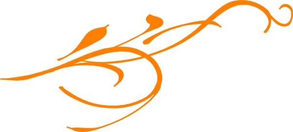 600x270 Orange Leaf Swirl Clip Art