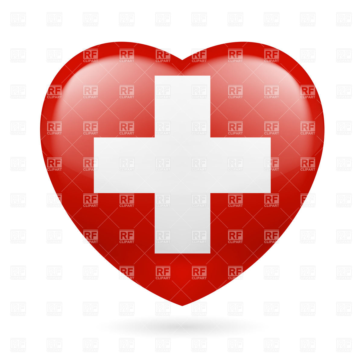 1200x1200 Heart With Swiss Flag Colors. I Love Switzerland Royalty Free