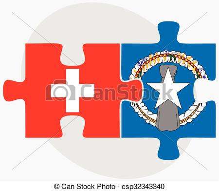 450x392 Switzerland And Northern Mariana Islands Flags In Puzzle Eps