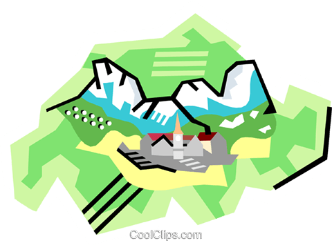 480x355 Geotechnical Style, Switzerland Royalty Free Vector Clip Art