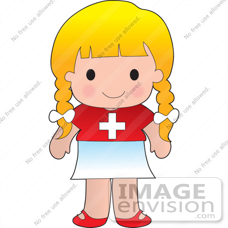 450x450 Clip Art Graphic Of A Blond Haired Poppy Character Of Switzerland