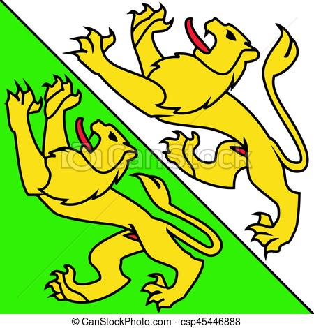 450x470 Flag Of Canton Of Thurgau, Switzerland. Vector Format Vector