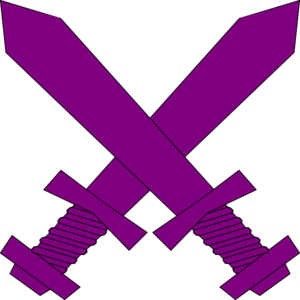 300x300 Purple Crossed Swords Clip Art