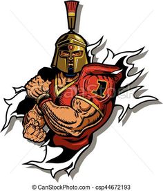 236x276 Royalty Free Clip Art Vector Logo Of A Spartan Warrior Stabbing