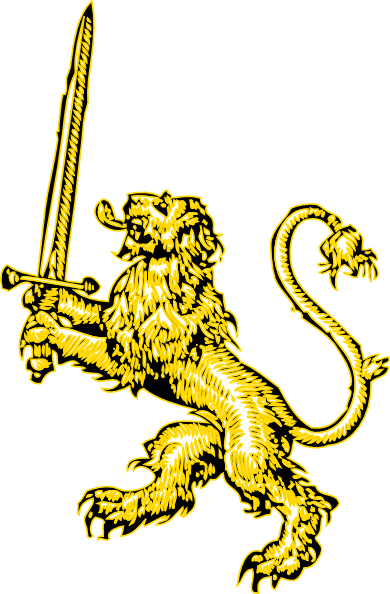 390x594 Yellow Lion With Sword Clip Art