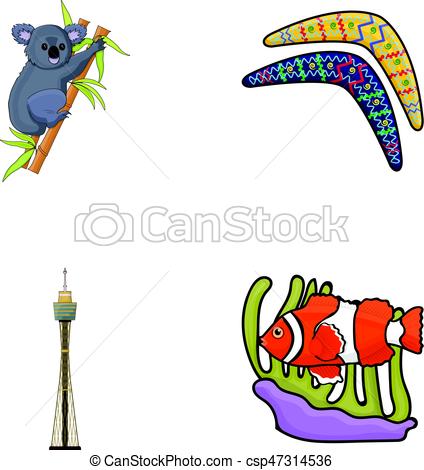 424x470 Koala On Bamboo, Boomerang, Sydney Tower, Fish Clown And Ammonium
