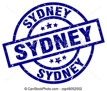 450x383 Sydney Blue Round Grunge Stamp.