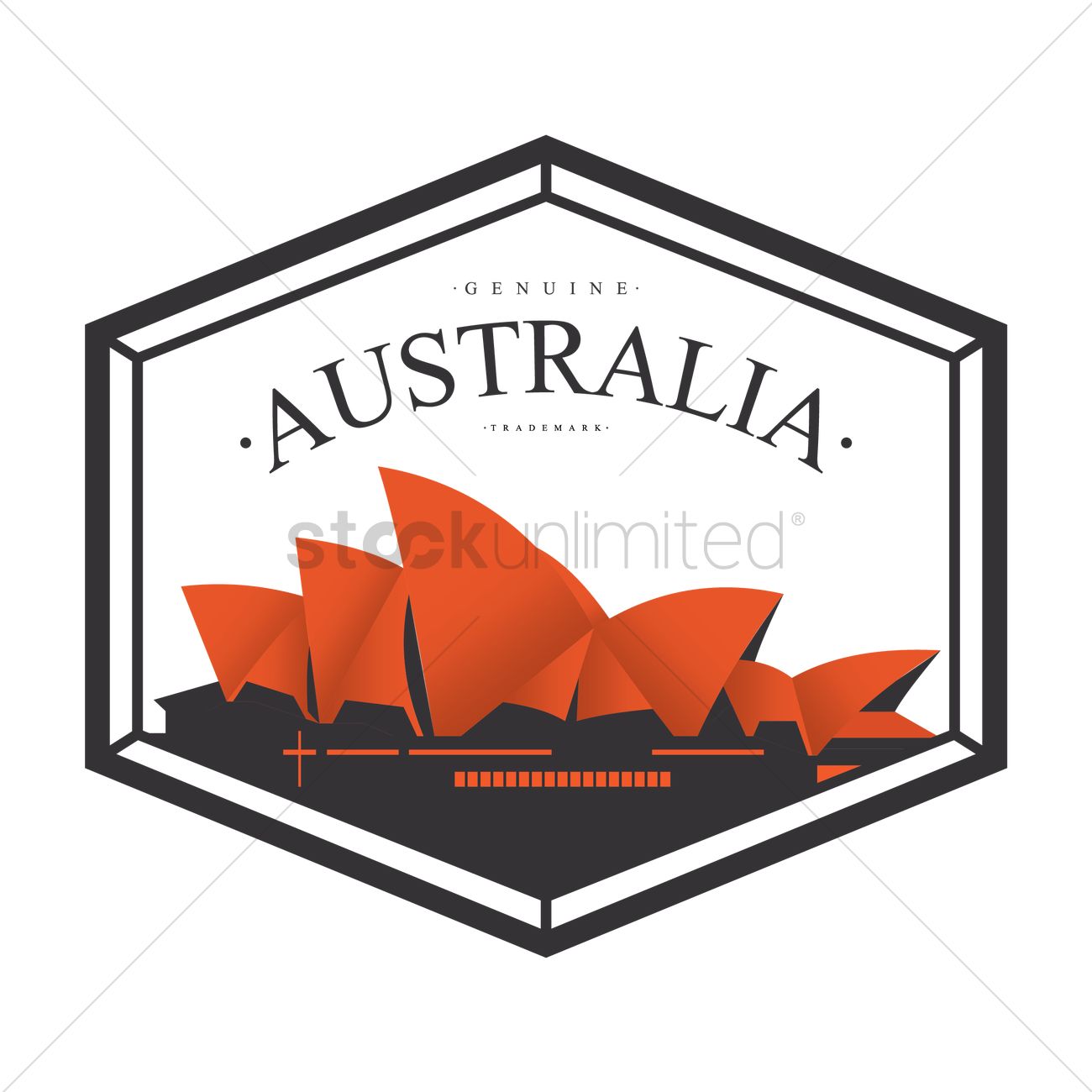1300x1300 Sydney Opera House Label Vector Image