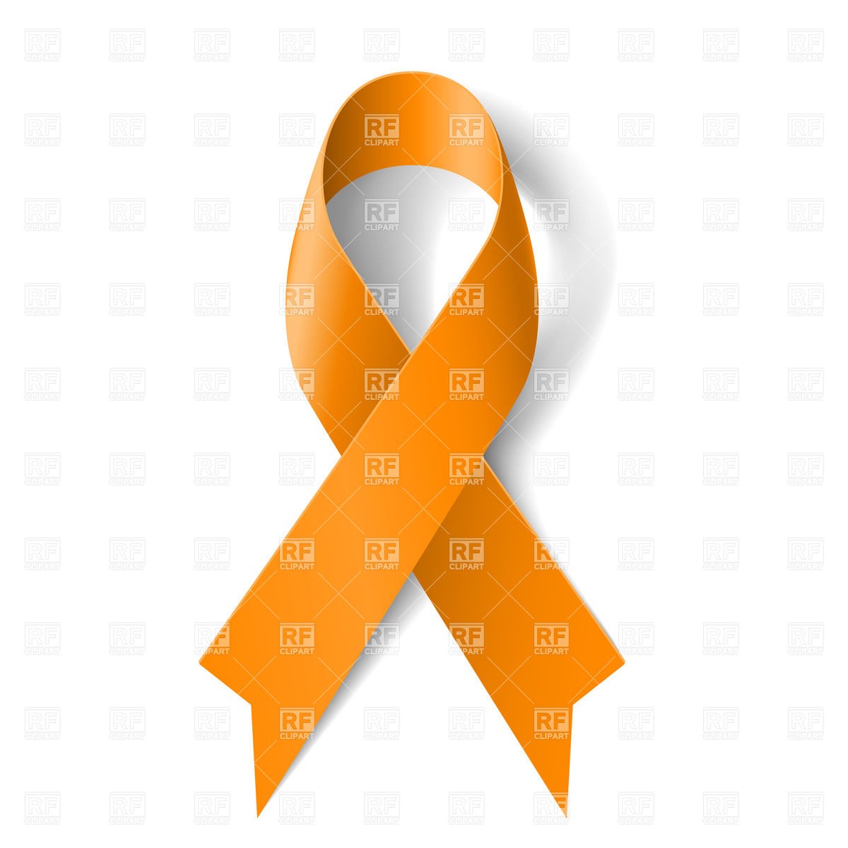 1200x1200 Orange Ribbon Symbol Of Animal Abuse Royalty Free Vector Clip Art