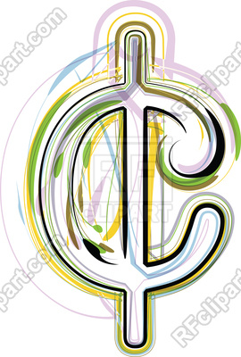 270x400 Organic Font Cent Symbol Illustration Royalty Free Vector Clip Art