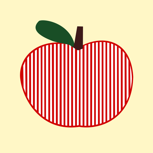 500x500 Vector Clip Art Of Striped Symmetrical Apple Public Domain Vectors